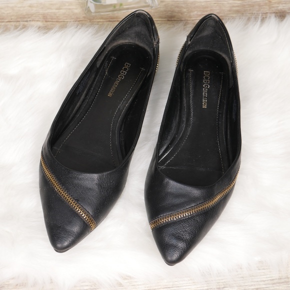 BCBGeneration Shoes - BCBGeneration Faux Leather Gold Color Zipper 8.5